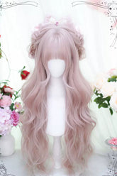 Rosa Ponyhaar Lange Lockige Süße Lolita Perücken